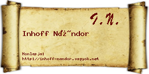 Inhoff Nándor névjegykártya