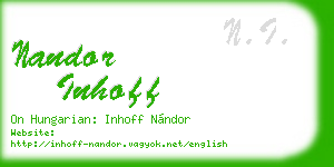 nandor inhoff business card